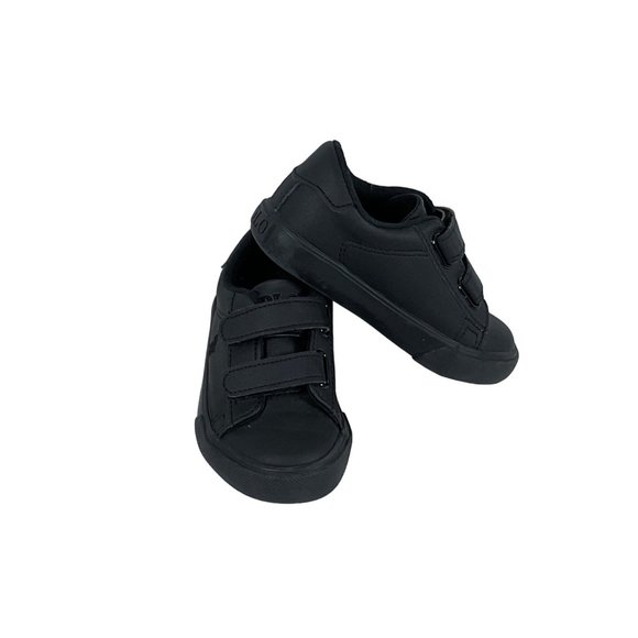 Polo Ralph Lauren Boys Toddler Hook and Loop Sneakers Shoes Size 7.0 All Black - Picture 2 of 6